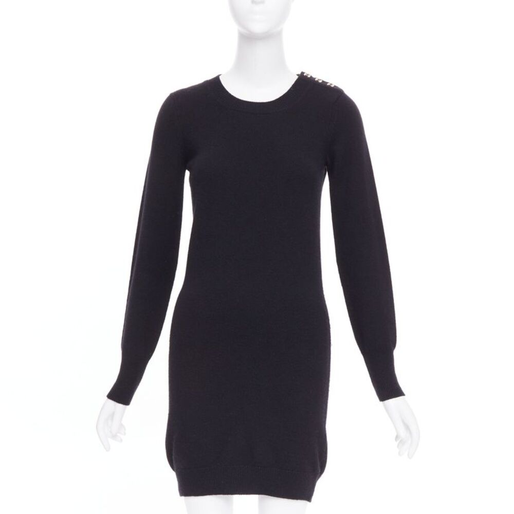 Chanel Cashmere Gold CC Sweater Dress